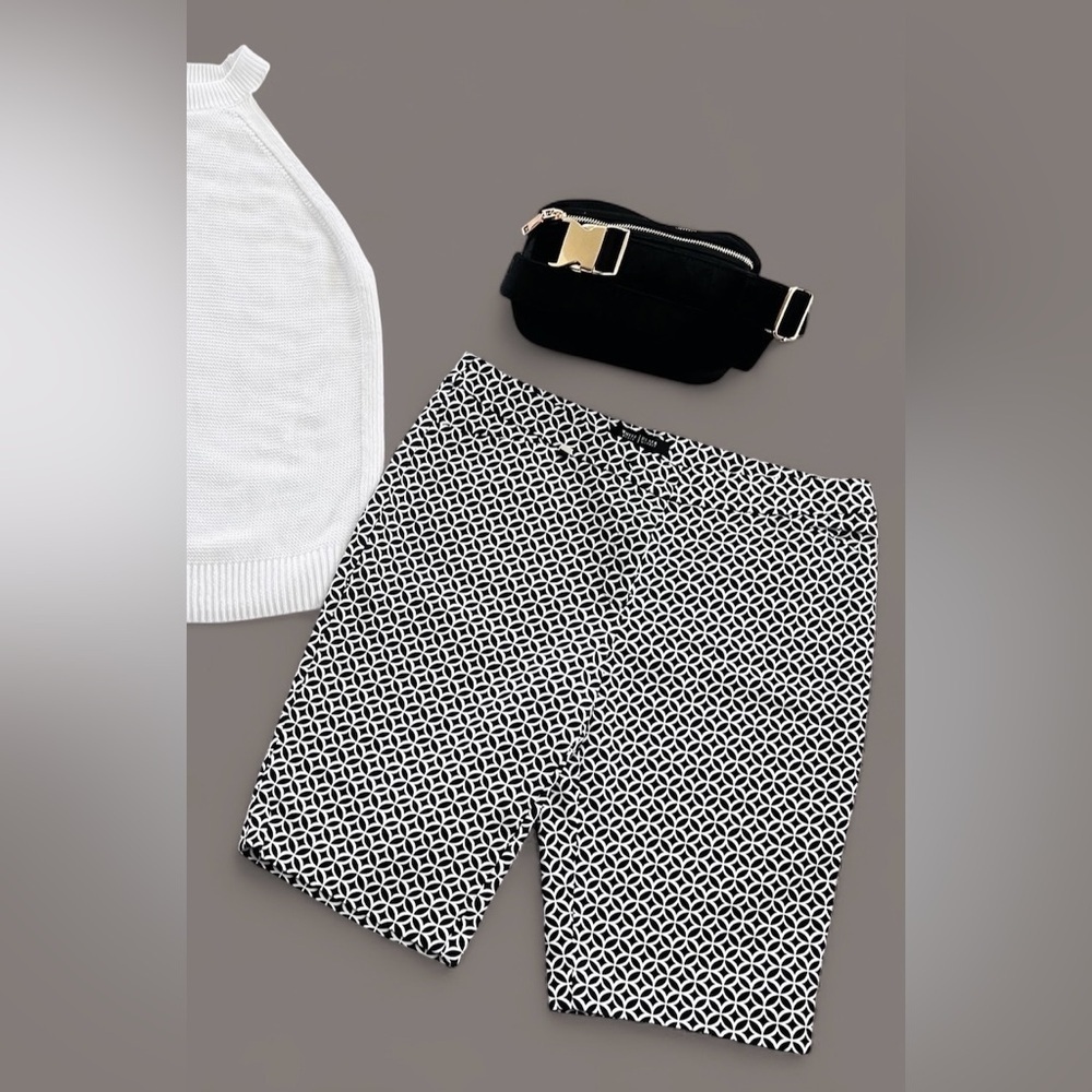 White House Black Market - Black & White Bermuda Shorts